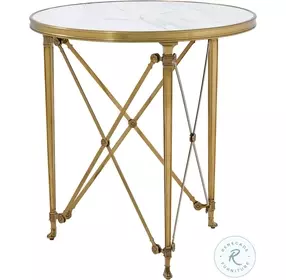 Spencer London Cannes Brass 28" Round Center Table