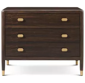 Spencer Green Park Fumed and Gold 3 Drawer Arlington Street Nightstand