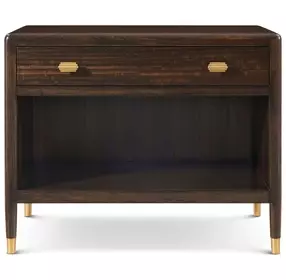 Spencer Green Park Fumed and Gold 1 Drawer Arlington Street Open Nightstand