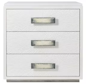 Panos Cream 3 Drawer Small Nightstand
