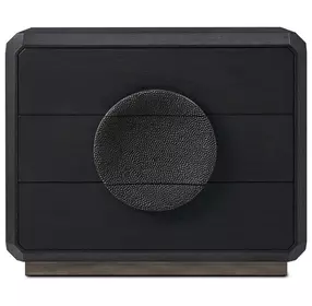 Spencer ST James Onyx and Deep Brown 3 Drawer Nightstand