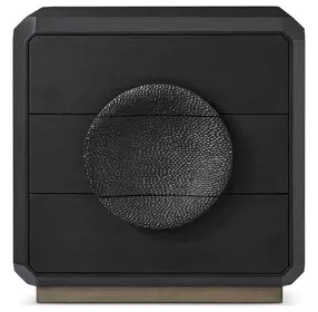 Spencer ST James Onyx and Deep Brown 3 Drawer Small Nightstand
