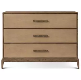 Coastal Tobacco 3 Drawer Mizner Bachelor's Chest with Wallpaper
