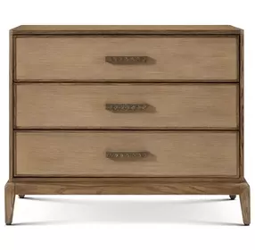 Coastal Tobacco 3 Drawer Worth Nightstand with Wallpaper