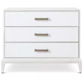 Coastal Sandbar 3 Drawer Worth Nightstand with Wallpaper