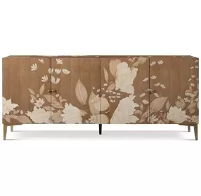 Bouquet Toasted Cashew and Beige 4 Door Sideboard