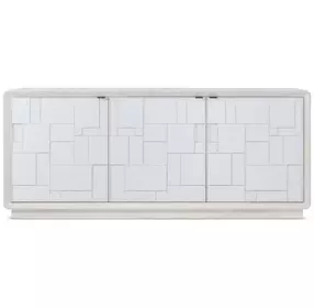 Coastal Sandbar 3 Door Amelia Credenza with Wallpaper