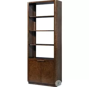 Kesden Pyramid Brown 4 Shelves Bookshelf