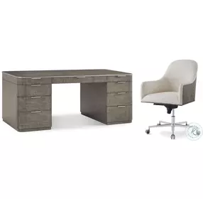 Hudson Pebble Grey 72" 9 Drawer Home Office Set