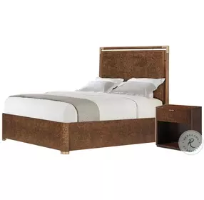 Kesden Pyramid Brown Wood Low Profile Panel Bedroom Set