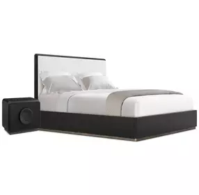 Spencer ST James Cream and Onyx Upholstered Panel Bedroom Set