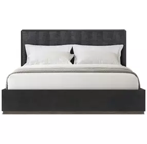 Spencer ST James Onyx and Deep Brown King Panel Bed