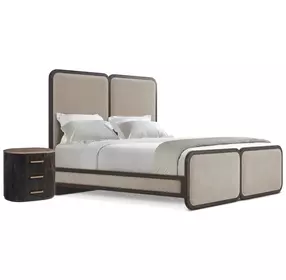 Judith Leiber Couture Bourbon and Beige Upholstered Brio Panel Bedroom Set