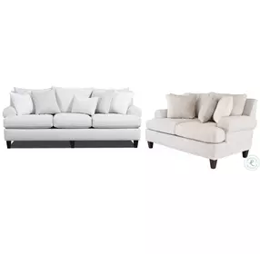 Hogan Cotton Off White Performance Fabric Living Room Set with Round Arm