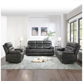 Rudger Gray 83" Manual Reclining Living Room Set