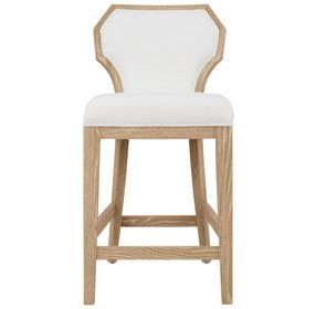 Tally White Performance Fabric Counter Height Stool