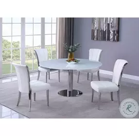 Tami Starphire White Extendable Dining Room Set