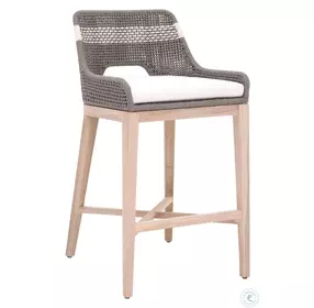 Tapestry Performance White Speckle And Dove Flat Rope Outdoor Bar Stool