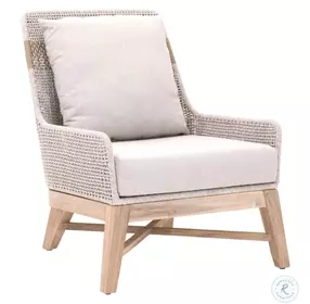 Tapestry Performance Pumice And Taupe White Flat Rope Outdoor Club Chair