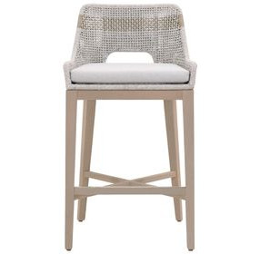 Tapestry Pumice Performance Fabric Upholstered Outdoor Bar Stool