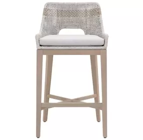 Tapestry Pumice Performance Fabric Upholstered Outdoor Bar Stool