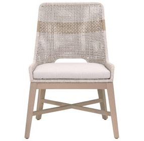 Tapestry Pumice Performance Fabric Upholstered Outdoor Dining Chair Set of 2