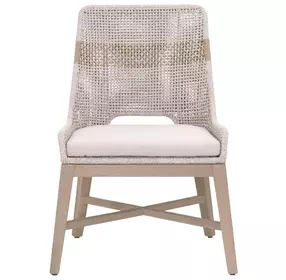 Tapestry Pumice Performance Fabric Upholstered Outdoor Dining Chair Set of 2