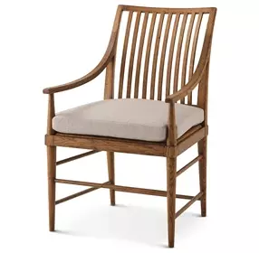 Nova III Beige Performance Fabric Upholstered Dining Arm Chair Set of 2
