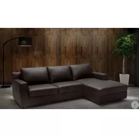 Taylor Brown Leather RAF Sectional