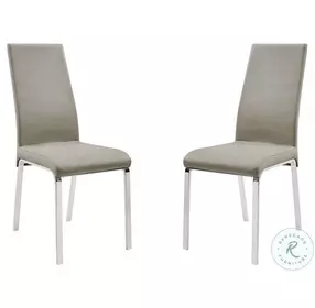 Loto Taupe Leather Dining Chair Set Of 2