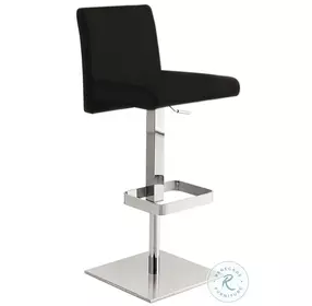 Vittoria Black Leather Bar Stool