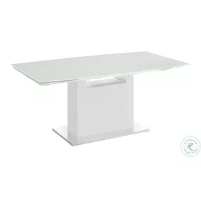 Olivia White Glass Extendable Dining Table