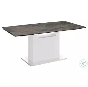 Olivia Brown Marbled And White Dining Table