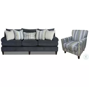 Elise Ink Gray Living Room Set with Round Arm