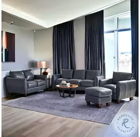 TerraTrek Blue Leather Living Room Set