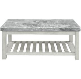 Canova Gray Rectangular Marble Coffee Table