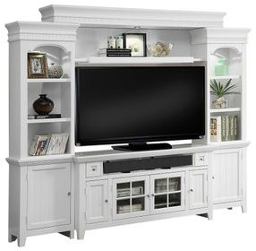 Tidewater Vintage White 3 Piece Small Entertainment Wall