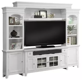 Tidewater Vintage White 3 Piece Small Entertainment Wall