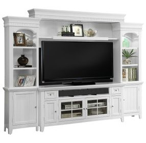 Tidewater Vintage White 3 Piece Large Entertainment Wall