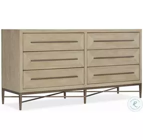 Cascade Soft Taupe Six Drawer Dresser