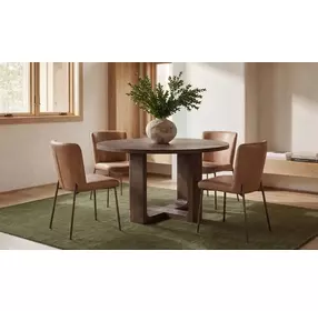 Hayes Rustic Brown Round Dining Room Set