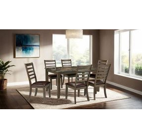 Adia Brown Upholstered 7 Piece Dining Table Set