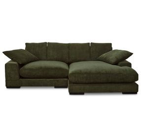 Plunge Dark Green 2 Piece Modular Sectional with Pillows