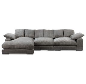 Plunge Charcoal 3 Piece Modular Large Sectional with Pillows