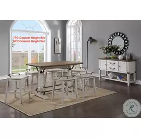 Pendleton Honey Oak And Vanilla Counter Height Dining Room Set