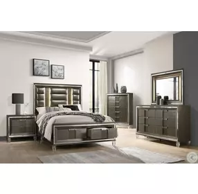 Charlotte Copper Upholstered Platform Storage Bedroom Set