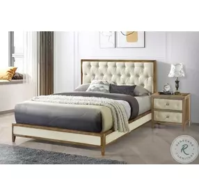 Harmonia Walnut Upholstered Platform Bedroom Set