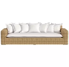 Playa Soothe Pearl 113" Outdoor Sofa with Flange Welt
