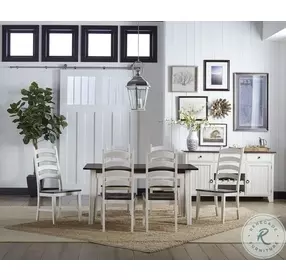 Toluca And Cocoa Bean Chalk Cocoa Bean 132" Extendable Rectangular Leg Dining Room Set
