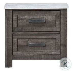 1457 Antique Grey And White Nightstand